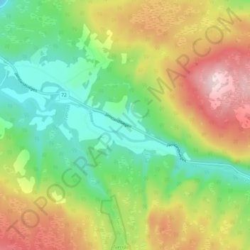 Топографическая карта Inndalen, высота, рельеф