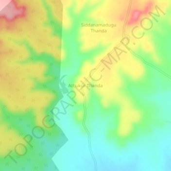 Топографическая карта Athukur Thanda, высота, рельеф