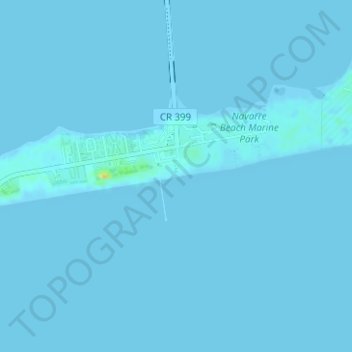 Топографическая карта Navarre Beach, высота, рельеф