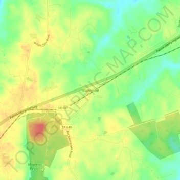 Топографическая карта Maplewood, высота, рельеф