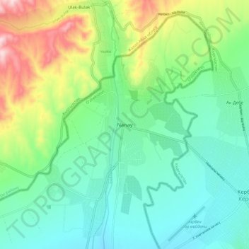Топографическая карта Нанай, высота, рельеф