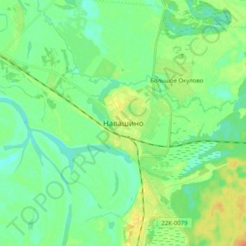 Топографическая карта Навашино, высота, рельеф