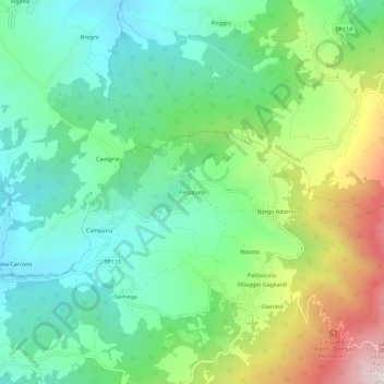 Топографическая карта Pessinate, высота, рельеф