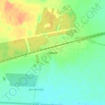 Топографическая карта Кармак, высота, рельеф