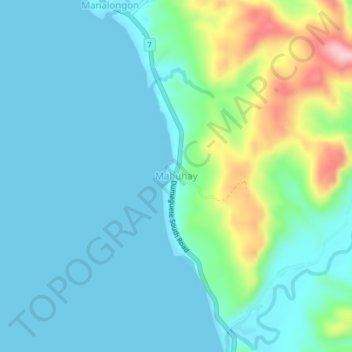Топографическая карта Mabuhay, высота, рельеф