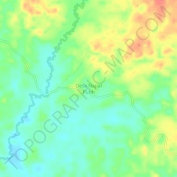 Топографическая карта Desa Napal Putih, высота, рельеф