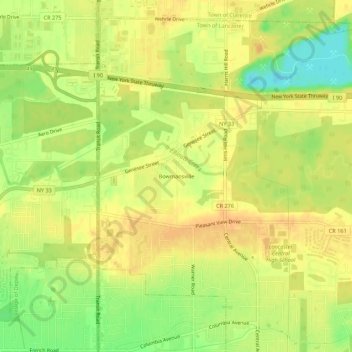 Топографическая карта Bowmansville, высота, рельеф
