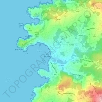 Топографическая карта Mera, высота, рельеф