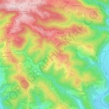 Топографическая карта La Greze, высота, рельеф