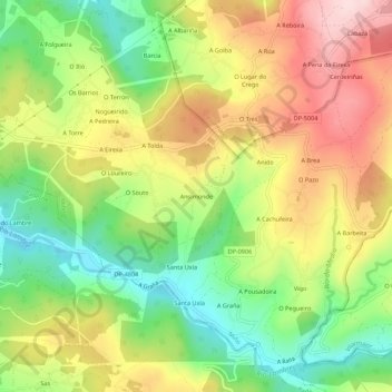 Топографическая карта Ansimonde, высота, рельеф