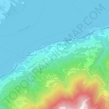 Топографическая карта Piazzogna, высота, рельеф