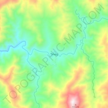 Топографическая карта Tineg, высота, рельеф