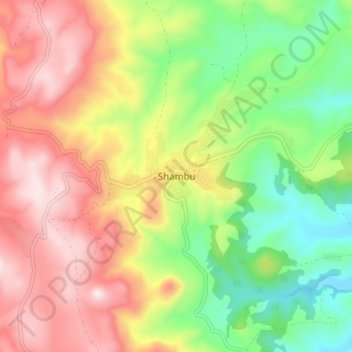 Топографическая карта Shambu, высота, рельеф