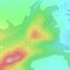 Топографическая карта Кызыл-Таш, высота, рельеф