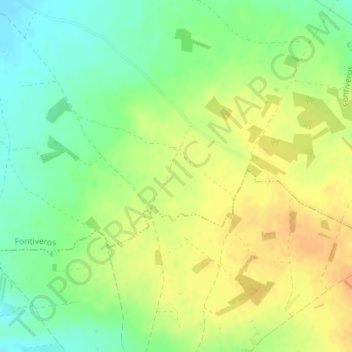 Топографическая карта El Reventado, высота, рельеф