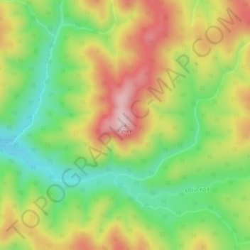 Топографическая карта Ручей, высота, рельеф