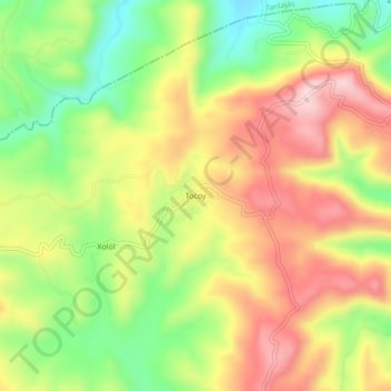 Топографическая карта Tocoy, высота, рельеф