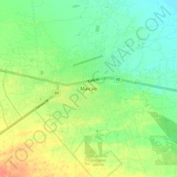 Топографическая карта Maicao, высота, рельеф