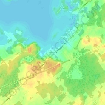 Топографическая карта Portland, высота, рельеф
