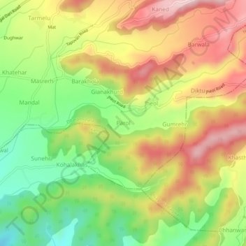 Топографическая карта Parol, высота, рельеф