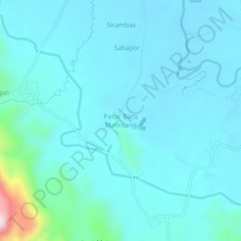 Топографическая карта Pasar Baru Malintang, высота, рельеф