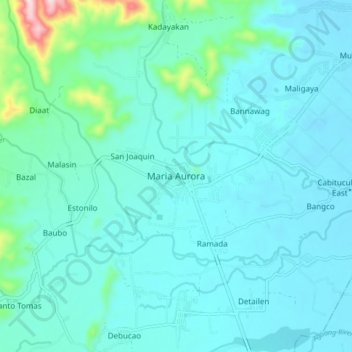 Топографическая карта Maria Aurora, высота, рельеф