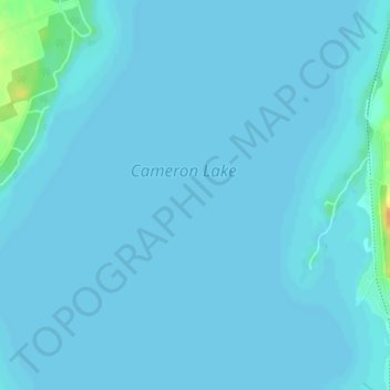Топографическая карта Cameron Lake, высота, рельеф