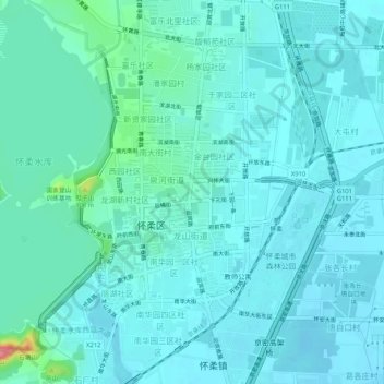 Топографическая карта 东大街村, высота, рельеф