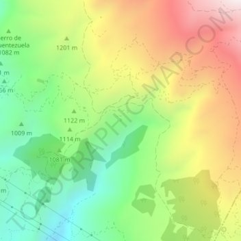 Топографическая карта Cortijo de la eña, высота, рельеф