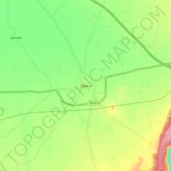 Топографическая карта Tauru, высота, рельеф