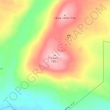 Топографическая карта Riisitunturi, высота, рельеф
