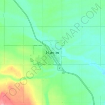 Топографическая карта Nanton, высота, рельеф