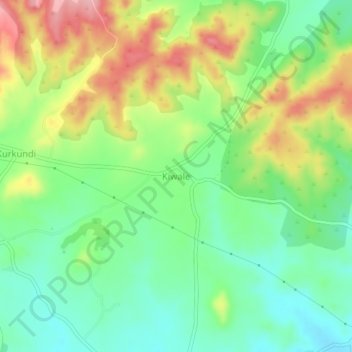 Топографическая карта Kiwale, высота, рельеф
