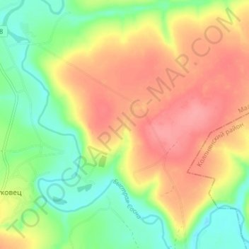 Топографическая карта Ладыгино, высота, рельеф