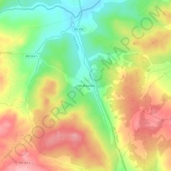 Топографическая карта Vale Mourisco, высота, рельеф