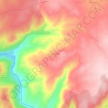 Топографическая карта Cinco Vilas, высота, рельеф