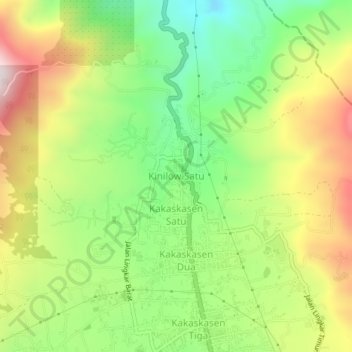 Топографическая карта Kinilow Satu, высота, рельеф