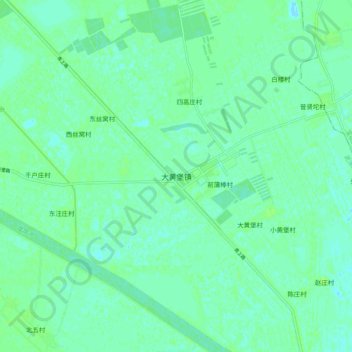 Топографическая карта Dahuangpu, высота, рельеф