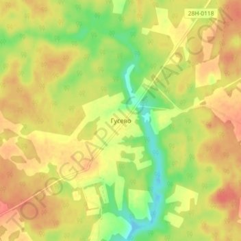 Топографическая карта Гусево, высота, рельеф