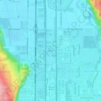 Топографическая карта Meredith, высота, рельеф