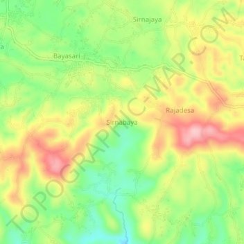 Топографическая карта Sirnabaya, высота, рельеф