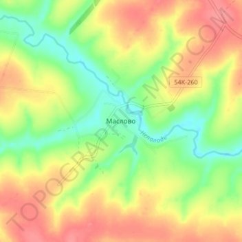 Топографическая карта Маслово, высота, рельеф