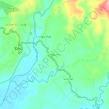 Топографическая карта Sembayat, высота, рельеф