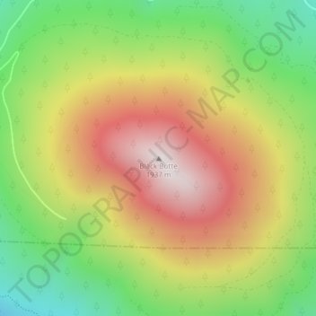 Топографическая карта Black Butte, высота, рельеф