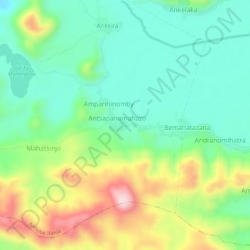 Топографическая карта Amberomanga, высота, рельеф