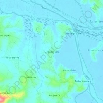 Топографическая карта Ampangabe, высота, рельеф