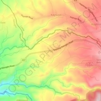 Топографическая карта Aga, высота, рельеф