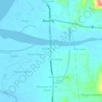 Топографическая карта Purok 3 Redrying, высота, рельеф