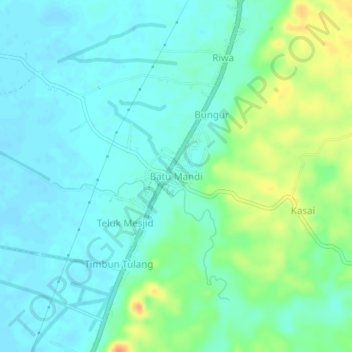 Топографическая карта Batu Mandi, высота, рельеф