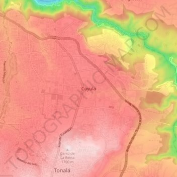 Топографическая карта Coyula, высота, рельеф